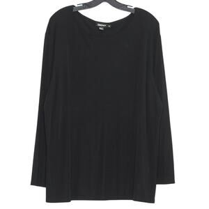 DKNY Top Minimalist Travel Casual Versatile Effortless Classic Staple Black 3X